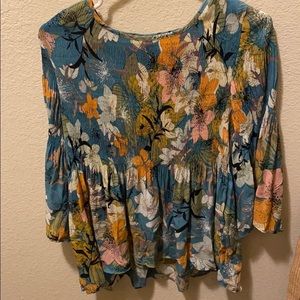 Floral work blouse